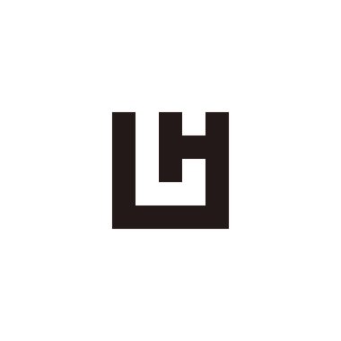 Letter L and H square geometric symbol simple logo vector