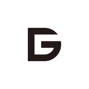 Letter G shaped D curve geometric symbol simple logo vector