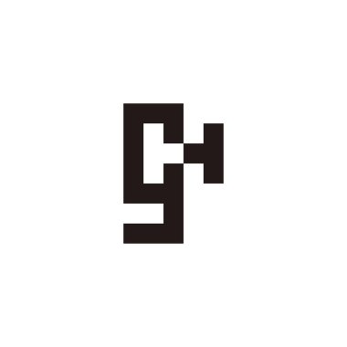 Letter gH Hg g H square, unique geometric symbol simple logo vector