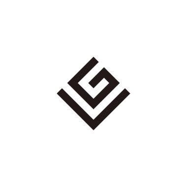 Letter V and G square, lines geometric symbol simple logo vector