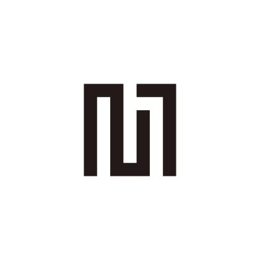 Letter NM building geometric symbol simple logo vector