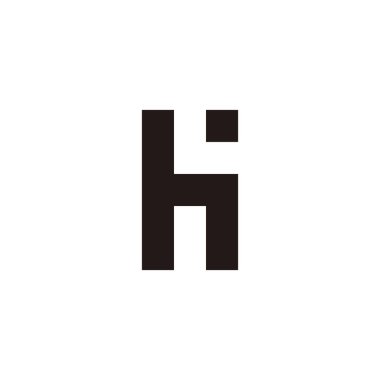 Letter h and L square, point geometric symbol simple logo vector