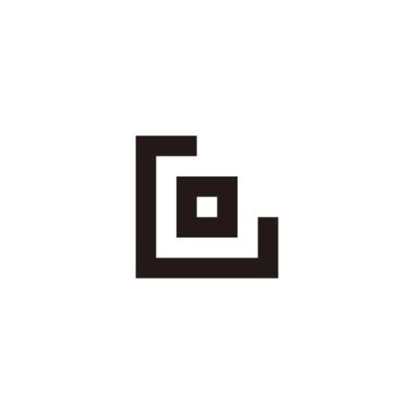 Letter G and o window, square geometric symbol simple logo vector