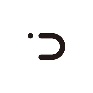Letter D fast, curve geometric symbol simple logo vector