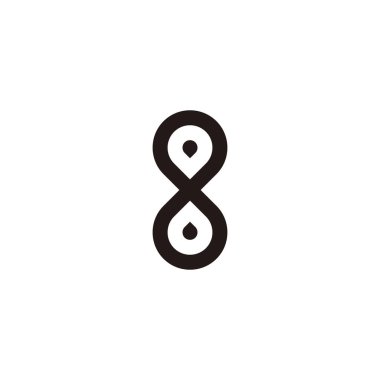Number 8 water and balloon geometric symbol simple logo vector