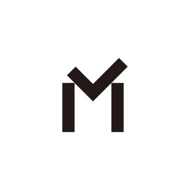 Letter vM Mv v M tick geometric symbol simple logo vector