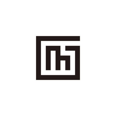 Letter G and M square, building geometric symbol simple logo vector