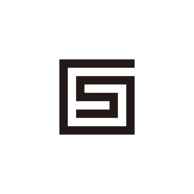Letter s and G connect, square geometric symbol simple logo vector