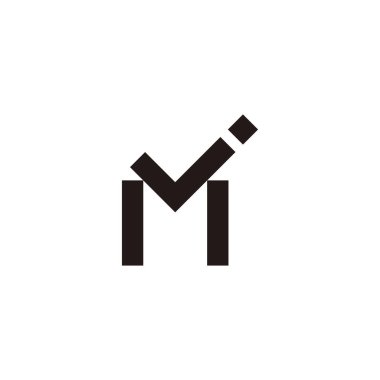 Letter M and j square geometric symbol simple logo vector