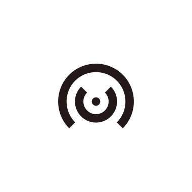 Letter U, n and A circle geometric symbol simple logo vector