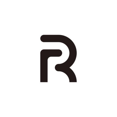 Letter rR outline geometric symbol simple logo vector