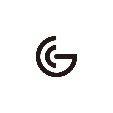Letter c and G semicircle geometric symbol simple logo vector