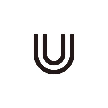Letter uU curve geometric symbol simple logo vector
