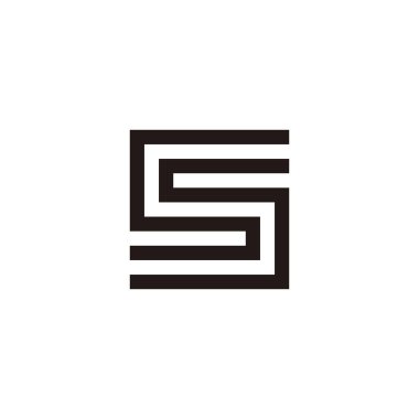 Letter SS square, stripe geometric symbol simple logo vector