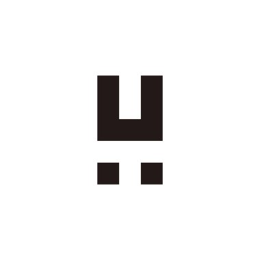 Letter T and H square geometric symbol simple logo vector
