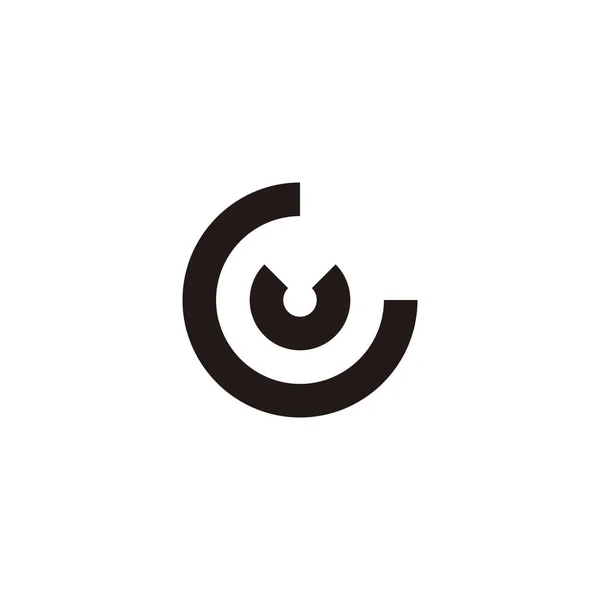 Letter Circle Outlines Geometric Symbol Simple Logo Vector — Vetor de Stock
