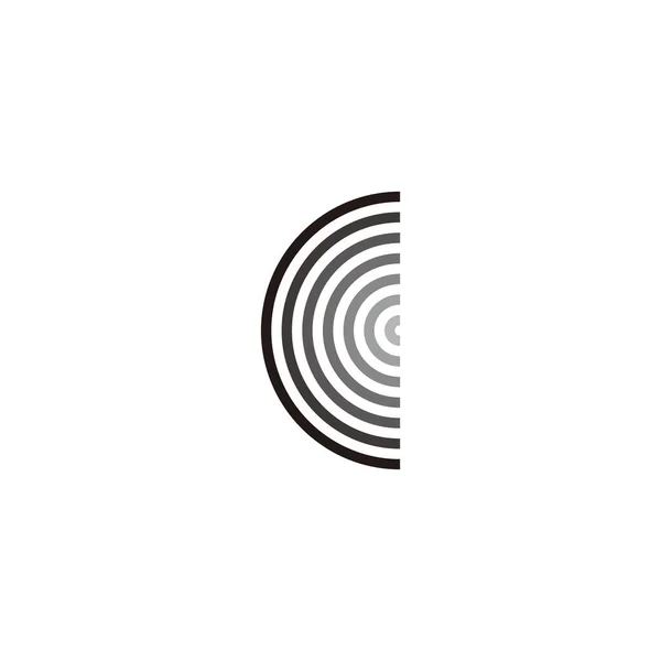 Letters C, stripes, semicircle geometric symbol simple logo vector
