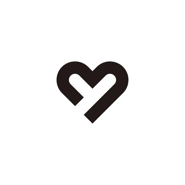 Letter Curve Heart Geometric Symbol Simple Logo Vector —  Vetores de Stock