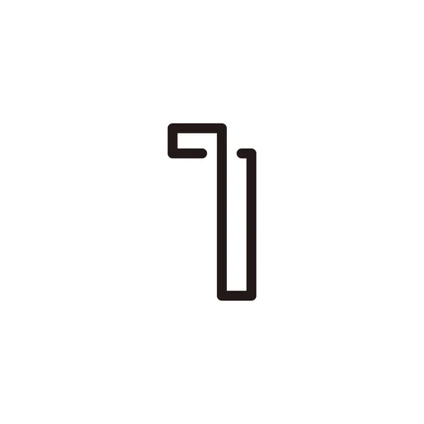 Number Double Line Geometric Symbol Simple Logo Vector — Stockvektor