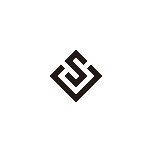 Letter Square Geometric Symbol Simple Logo Vector — Stok Vektör