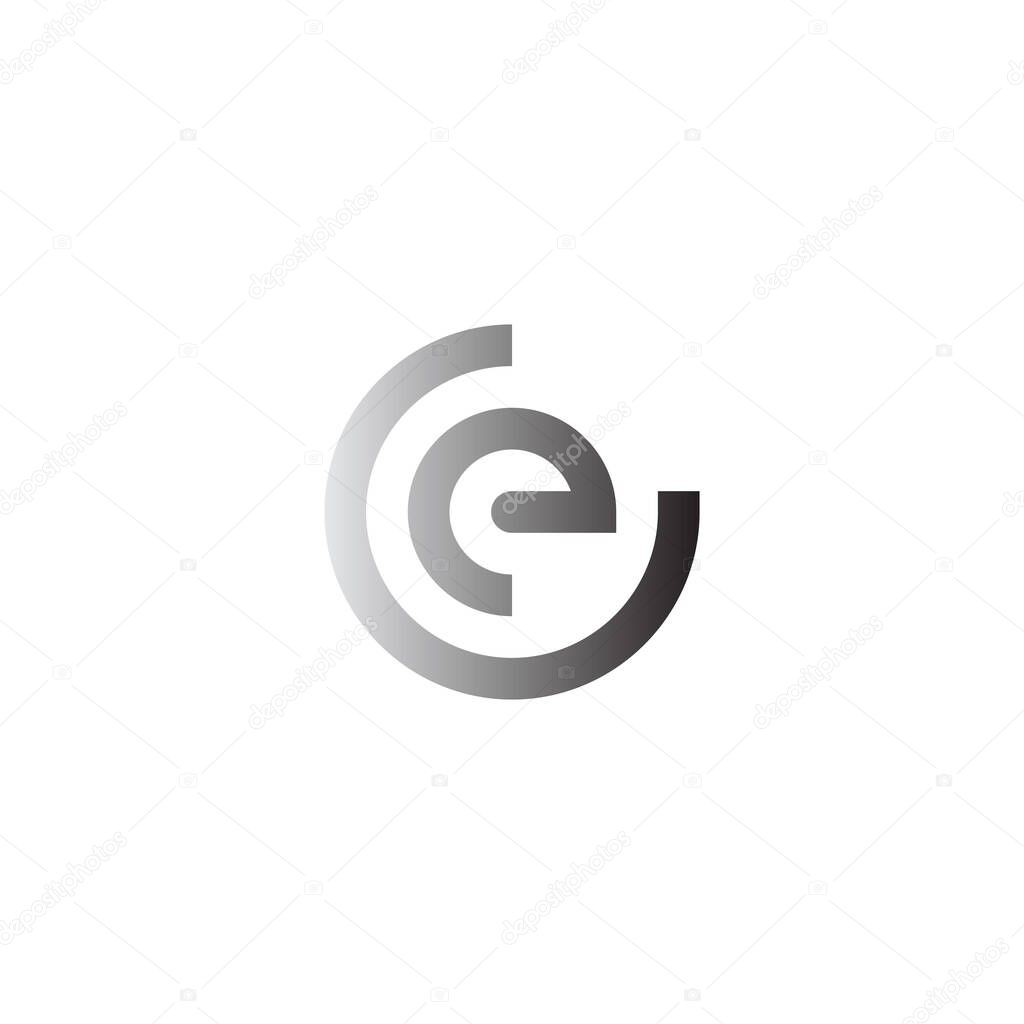 Letter G and e rounded geometric symbol simple logo vector