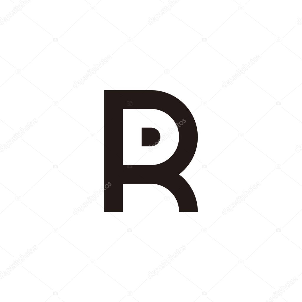 Letter RD DR R D outline geometric symbol simple logo vector