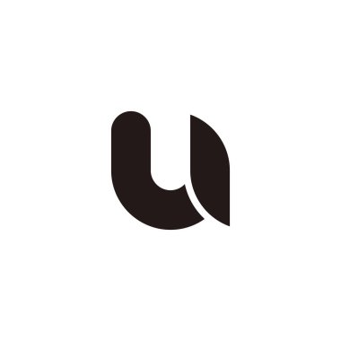 Letter u leaf geometric symbol simple logo vector