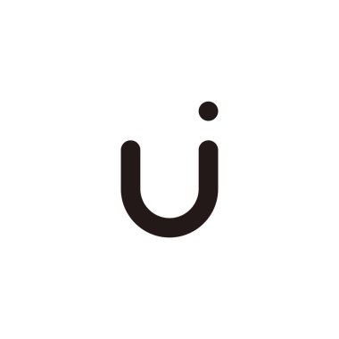 Letter Uj jU U j curve geometric symbol simple logo vector