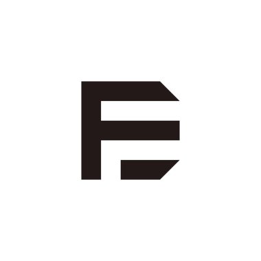 Letter F D shape, square geometric symbol simple logo vector