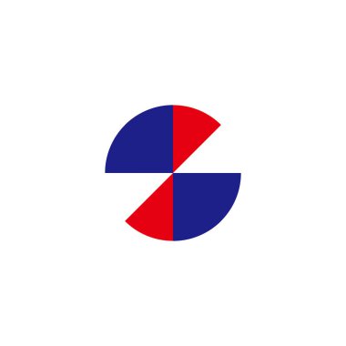 Letter Z and S diamonds geometric symbol simple logo vector