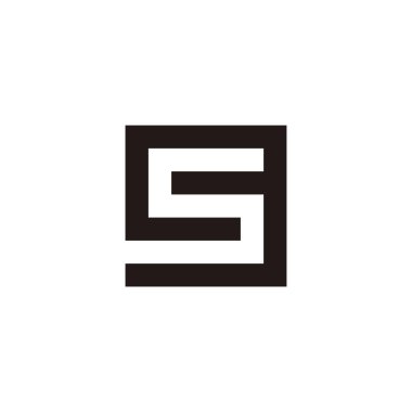 Letter S number 9 labyrinth, square geometric symbol simple logo vector