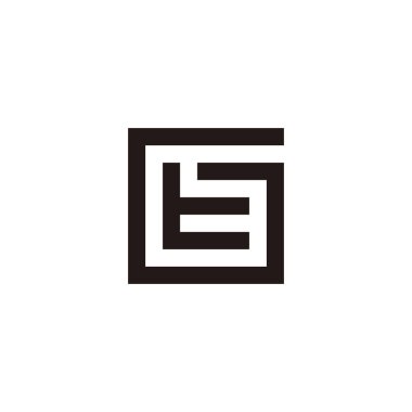 Letter G and t square, thin geometric symbol simple logo vector