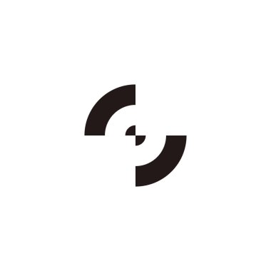 Letter S target geometric symbol simple logo vector