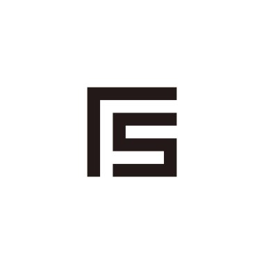 Letter r, F and S square geometric symbol simple logo vector