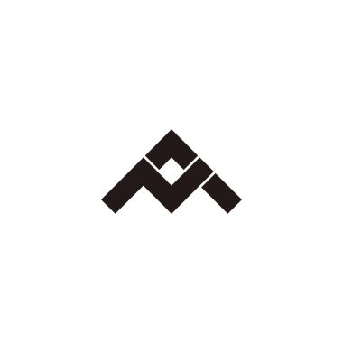 Letter N, M and A outlines geometric symbol simple logo vector