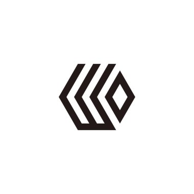 Letter Wo hexagon geometric symbol simple logo vector