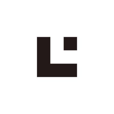 Letter LU UL L U square, dot geometric symbol simple logo vector