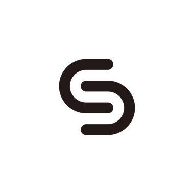 Letter C, letter S curve, outlines geometric symbol simple logo vector