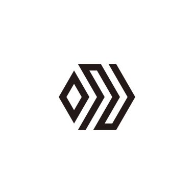 Letter o N hexagon geometric symbol simple logo vector