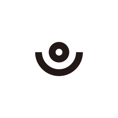 Letter UO OU U O circle geometric symbol simple logo vector