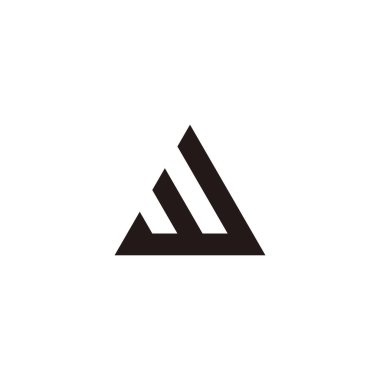 Letter W triangle, mountain geometric symbol simple logo vector