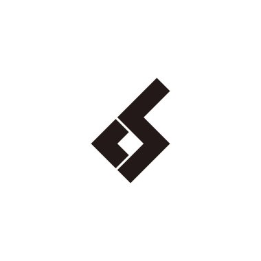 Letter sb bs s b square, outline geometric symbol simple logo vector