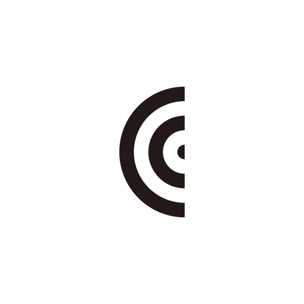 Letter Semicircle Geometric Symbol Simple Logo Vector — Stock vektor
