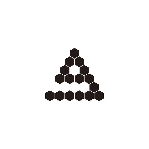 Number Hexagons Triangle Geometric Symbol Simple Logo Vector — Wektor stockowy