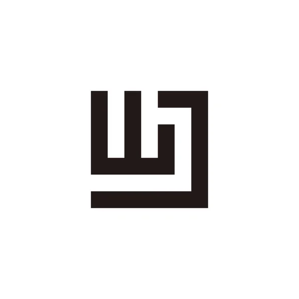 Літера Квадрат Контурний Геометричний Символ Простий Вектор Логотипу — стоковий вектор