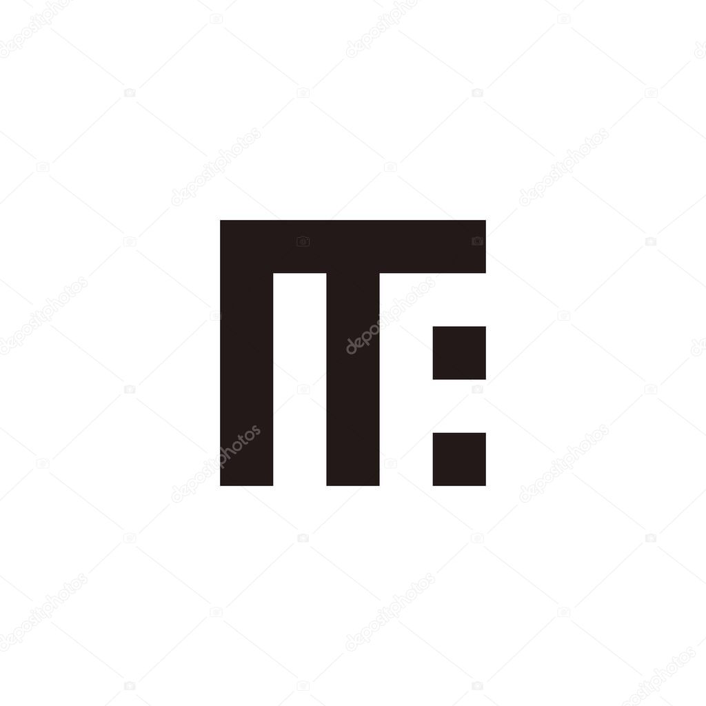 Letter m and F square dot geometric symbol simple logo vector