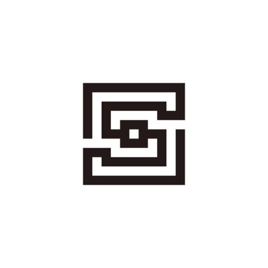 Letter S double, and o square geometric symbol simple logo vector