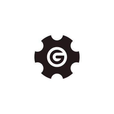 Letter G gears geometric symbol simple logo vector