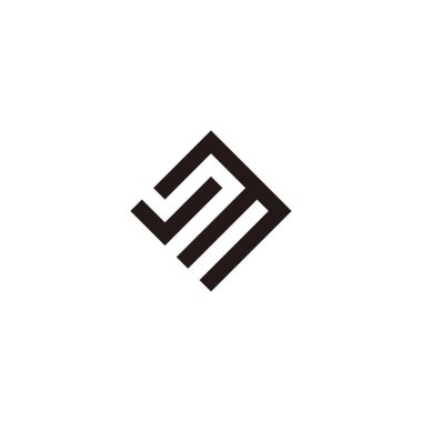 Number 3 letter v square geometric symbol simple logo vector