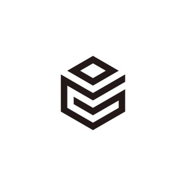 Letter G and o hexagon geometric symbol simple logo vector
